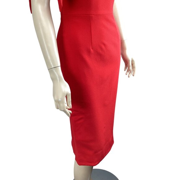 Dress The Population NWT Tiffany One Shoulder Midi Dress Size XXS Red Bow Detail - Picture 7 of 11